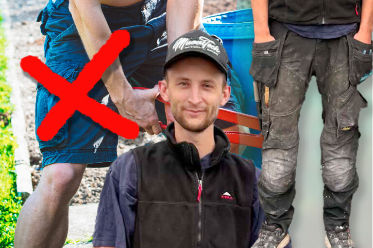 shorts, arbetsbyxor, man