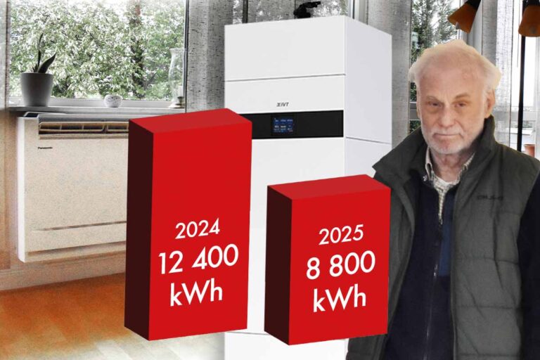 Tord Johansson kompletterade sin frånuftsvärmepump med en luftluftvärmepump av golvmodell och blev väldigt nöjd med hur mycket elanvändningen minskade.