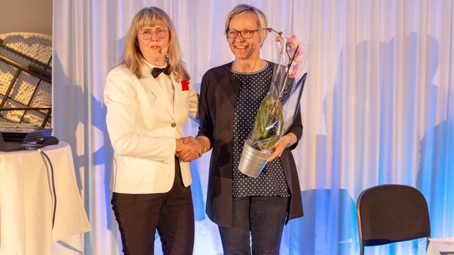 Britta Permats, vd Svensk Ventilation, och Taina Horgan. Foto: Jan Fredriksson