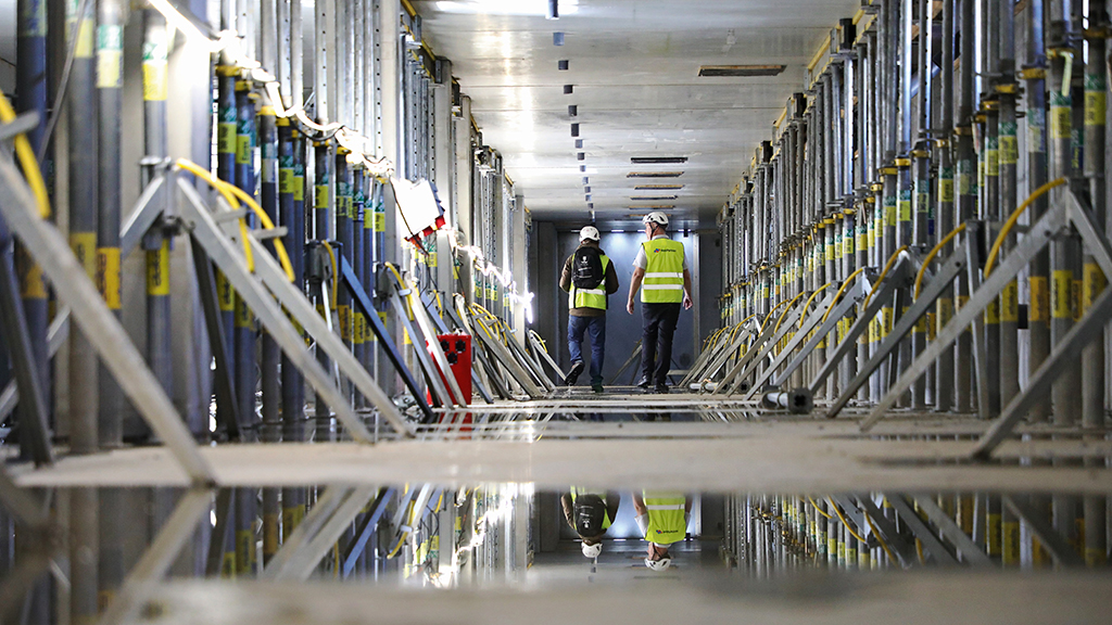 Rejält stämpat under bygget av 50-metersbassängen. Foto: Jeppe Gustafsson